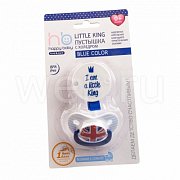 Happy Baby Соска-пустышка Little Queen силиконовая с держателем 0+