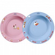 Avent SCF704 01 Тарелка большая глубокая голубая розовая с 12 мес.