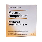 Мукоза композитум раствор для внутримышечного и подкожного введения гомеопатический 2,2 мл ампулы 5 шт. Мукоза композитум раствор для внутримышечного и подкожного введения гомеопатический 2,2 мл ампулы 5 шт.