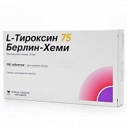 L-Тироксин 75 Берлин-Хеми таблетки 75 мкг 100 шт. L-Тироксин 75 Берлин-Хеми таблетки 75 мкг 100 шт.