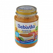 Bebivita Пюре Овощной суп с цыпленком 190 г с 8 мес.