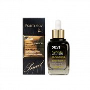 FarmStay Сыворотка многофункциональная ампульная с муцином черной улитки DR-V8 Ampoule Solution Black Snail 30 мл FarmStay Сыворотка многофункциональная ампульная с муцином черной улитки DR-V8 Ampoule Solution Black Snail 30 мл