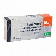 Вальсакор таблетки покрытые пленочной оболочкой 80 мг 30 шт. Вальсакор