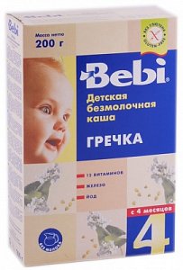 Bebi Каша безмолочная гречневая с 4 мес. 200 г