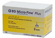 Иглы Micro-Fine+ 30G 0,3х8 мм 100 шт. Иглы Micro-Fine+ 30G 0,3х8 мм 100 шт.