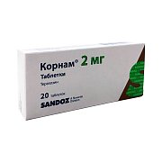 Корнам таблетки 2 мг 20 шт. Корнам таблетки 2 мг 20 шт.