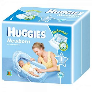 Huggies Подгузники Newborn 2-5 кг 28 шт.