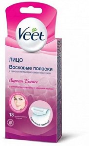 Veet Полоски восковые для лица бархатная роза 18 шт.