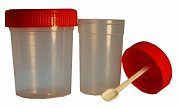 Пластилаб Контейнер для биоматериалов 60 мл, стерильный, с ложкой