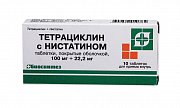 Тетрациклин с нистатином таблетки покрытые оболочкой 100 мг+22,2 мг 10 шт. Тетрациклин с нистатином таблетки покрытые оболочкой 100 мг+22,2 мг 10 шт.