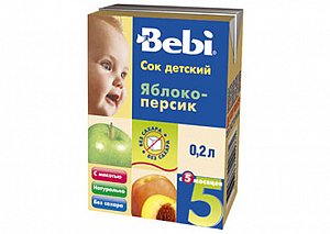 Bebi Сок яблочно-персиковый 200 мл