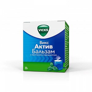 Викс Актив бальзам с ментолом и эвкалиптом мазь для наружного применения 25 г