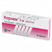 Корнам таблетки 5 мг 20 шт. Корнам таблетки 5 мг 20 шт.