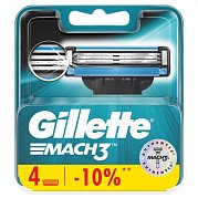 Gillette Mach3 Сменные кассеты для бритья 4 шт. Gillette Mach3 Сменные кассеты для бритья 4 шт.