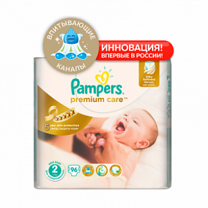 Pampers Подгузники Premium Care Mini 3-6 кг 96 шт.