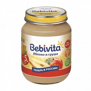 Bebivita Пюре Яблоко и Груша 100 г с 5 мес.