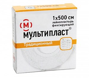 Лейкопластырь 1 см х 500 см Мультипласт
