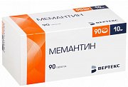 Мемантин таблетки покрытые пленочной оболочкой 10 мг 90 шт. Мемантин