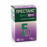 Престанс таблетки 5 мг + 10 мг (Периндоприл+Амлодипин) 30 шт. Престанс