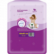 Пелигрин Пеленки детские Сухая попка 60х40, 12 шт, впитывающие Пелигрин Пеленки детские Сухая попка 60х40, 12 шт, впитывающие