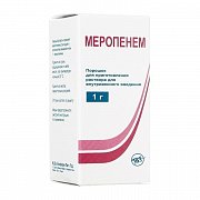Меропенем порошок для приготовления раствора для внутривенного введения 1 г 1 шт. Биофарм Индия Меропенем