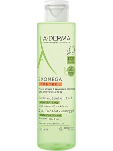 A-Derma Exomega Control Гель очищающий 2в1 200 мл