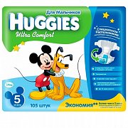 Huggies Подгузники Ultra Comfort 12-22 кг 105 шт. для мальчиков