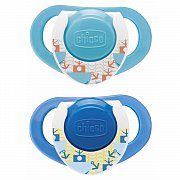 Chicco Пустышка силиконовая Яркий цвет 12+ 2 шт.