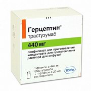 Герцептин лиофилизат для приготовления раствора для инфузий 440 мг в комплекте с растворителем 20 мл Герцептин
