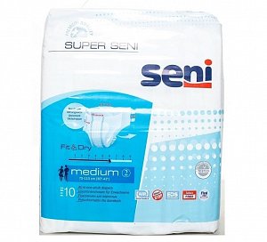 Seni Super Подгузники для взрослых р.M 10шт. (75-110см)