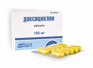 Доксициклин капсулы 100 мг 10 шт.