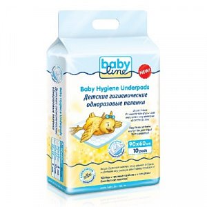 Babyline Пеленки с гелевым абсорбентом 60х90 см 10 шт