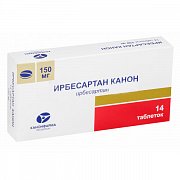 Ирбесартан Канон таблетки 150 мг 14 шт. Ирбесартан Канон таблетки 150 мг 14 шт.