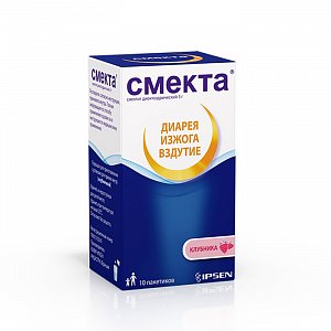 Смекта порошок для приготовления суспензии для приема внутрь 3 г пакетики 10 шт. Клубника