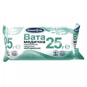 Вата стерильная хирургическая 25 г НИКА