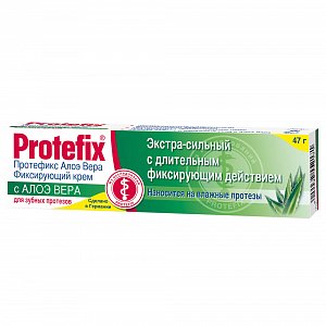 Protefix Крем фиксирующий экстра-сильный для зубных протезов с Алоэ вера 47 г