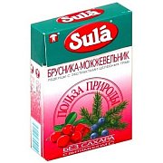 Леденцы Зула (Sula) брусника-можжевельник 40 г б сах