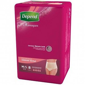 Depend Подгузники-трусики для женщин M/L 8 шт.