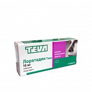 Лоратадин-Тева таблетки 10 мг 10 шт. Лоратадин-Тева таблетки 10 мг 10 шт.