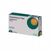Прамипексол-Тева таблетки 0,25 мг 30 шт. Прамипексол-Тева таблетки 0,25 мг 30 шт.