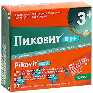 Пиковит Юник 3+ таблетки жевательные 27 шт.