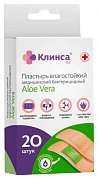 Клинса Лейкопластырь бактерицидный влагостойкий с алоэ натуральный 1,9х7,2 см 20 шт.