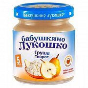 Бабушкино лукошко Пюре груша с творогом с 5 мес100 г