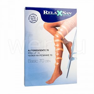 RelaxSan Чулки на резинке 70 Den р.4 черный