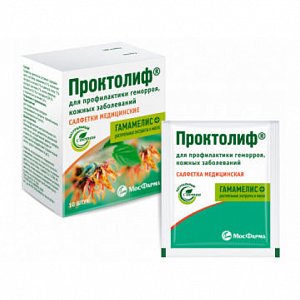 Проктолиф гамамелис салфетки медицинские 10 шт. профилактика геморроя
