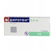 Диротон таблетки 2,5 мг 14 щт Диротон таблетки 2,5 мг 14 щт