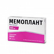 Мемоплант таблетки покрытые пленочной оболочкой 80 мг 30 шт. Мемоплант таблетки покрытые пленочной оболочкой 80 мг 30 шт.
