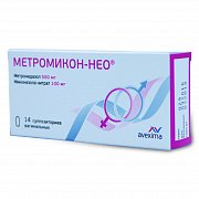 Метромикон Нео суппозитории вагинальные 500 мг+100 мг 14 шт. Метромикон-Нео