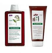 Klorane Набор с экстрактом хинина и витаминами Шампунь 200 мл+ Бальзам-ополаскиватель 200 мл