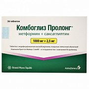 Комбоглиз Пролонг таблетки с модифицированным высвобождением покрытые пленочной оболочкой 1000 мг+2,5 мг 56 шт. Комбоглиз Пролонг